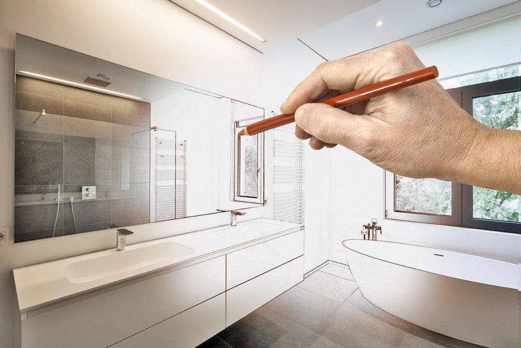 Drawing Renovation Of A Luxury Modern Bathroom